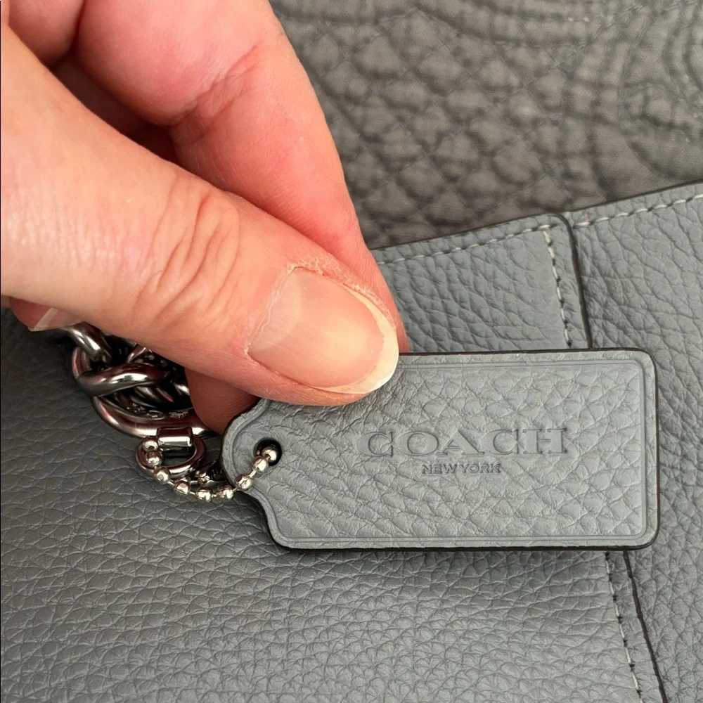 Coach Blue/ grey Leather Tote Bag w/ dustbag